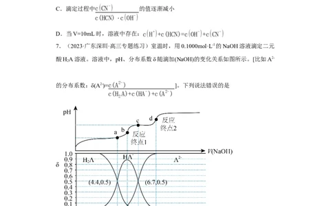 滴定前指示剂的选择（原卷版）_05高考化学_新高考复习资料_2024年新高考资料_一轮复习资料_2024届高三化学一轮复习&mdash;专项训练