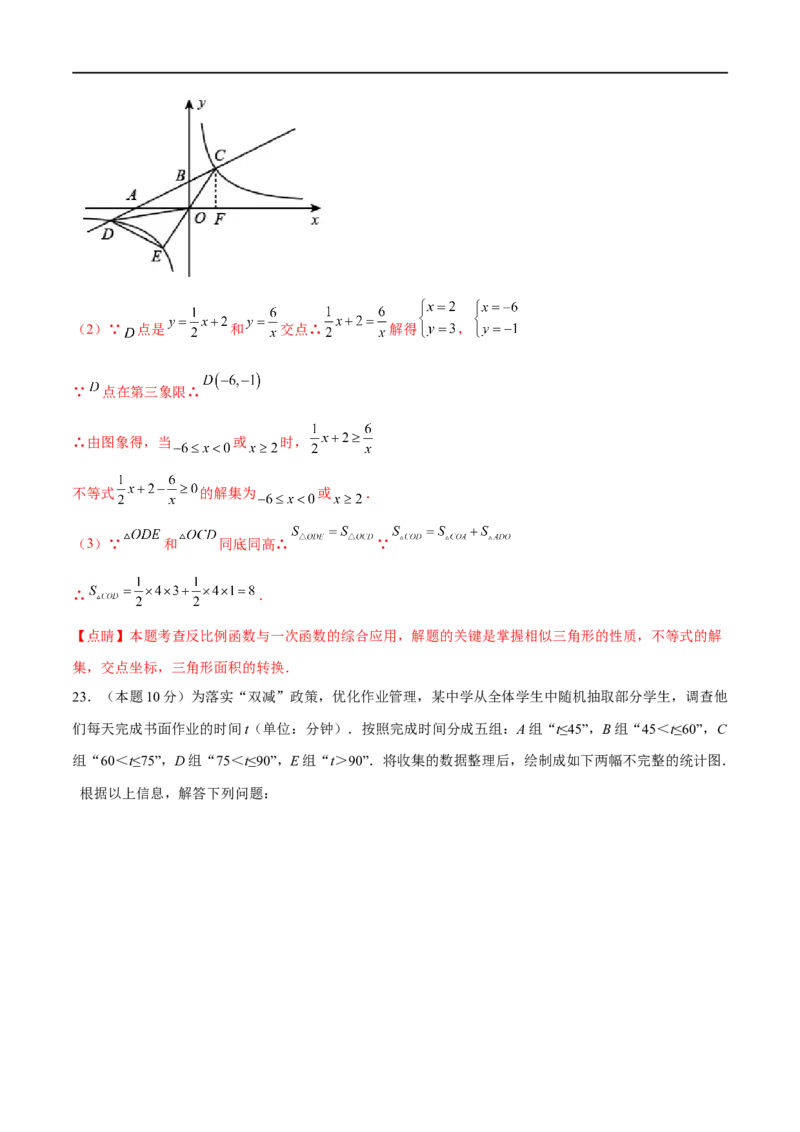 黄金卷2-赢在中考&middot;黄金8卷备战2023年中考数学全真模拟卷（广西专用）（解析版）_初中数学人教版_9下-初中数学人教版_10中考模拟卷
