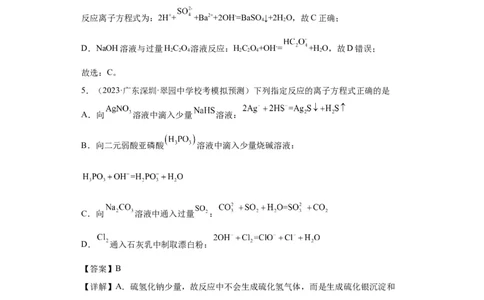 离子方程式的正误判断（解析版）_05高考化学_新高考复习资料_2024年新高考资料_一轮复习资料_2024届高三化学一轮复习&mdash;专项训练