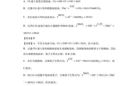离子方程式的正误判断（解析版）_05高考化学_新高考复习资料_2024年新高考资料_一轮复习资料_2024届高三化学一轮复习&mdash;专项训练