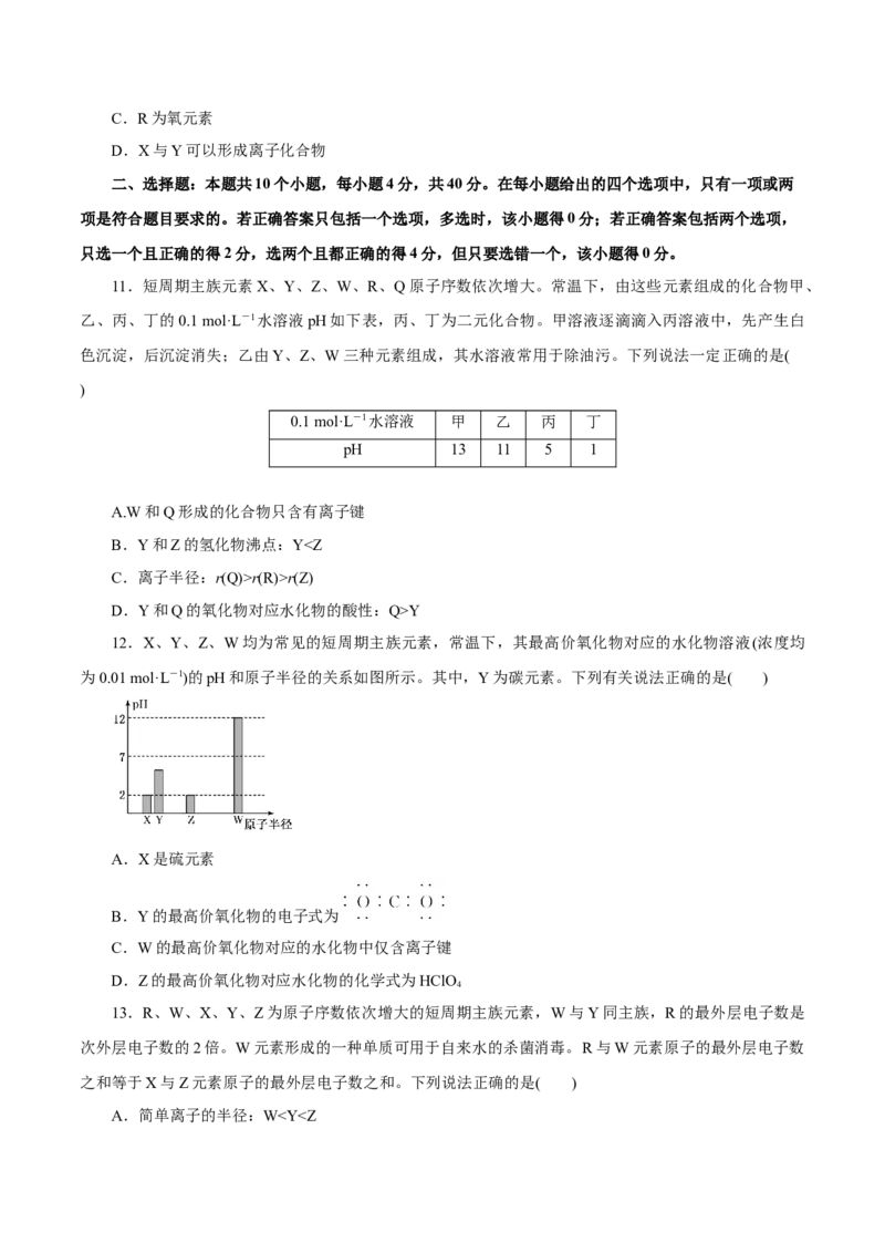 专题五能力提升检测卷（测）-2023年高考化学一轮复习讲练测（新教材新高考）（原卷版）_05高考化学_新高考复习资料_2023年新高考资料_一轮复习
