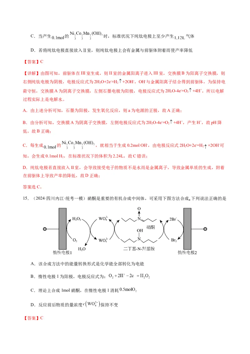 热点05电化学及其应用-2024年高考化学热点&middot;重点&middot;难点专练（新高考专用）（解析版）_05高考化学_2024年新高考资料_3.2024专项复习