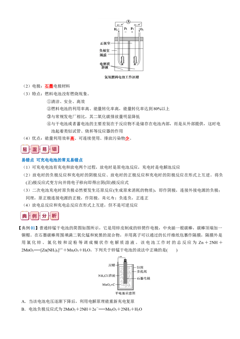 知识清单19++原电池原理与应用-口袋书2024年高考化学一轮复习知识清单_05高考化学_2024年新高考资料_1.2024一轮复习_2024年高考化学一轮复习知识清单