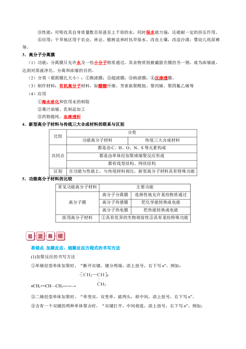知识清单29+高分子化合物-口袋书2024年高考化学一轮复习知识清单_05高考化学_2024年新高考资料_1.2024一轮复习_2024年高考化学一轮复习知识清单