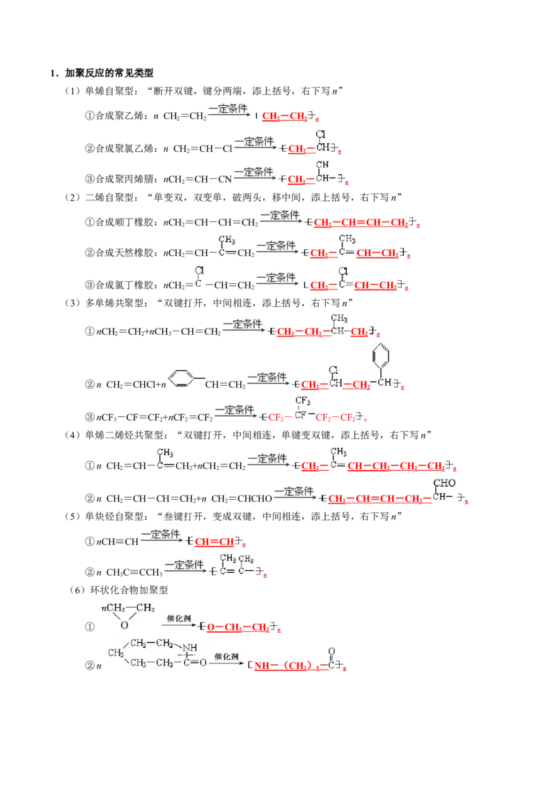 知识清单29+高分子化合物-口袋书2024年高考化学一轮复习知识清单_05高考化学_2024年新高考资料_1.2024一轮复习_2024年高考化学一轮复习知识清单