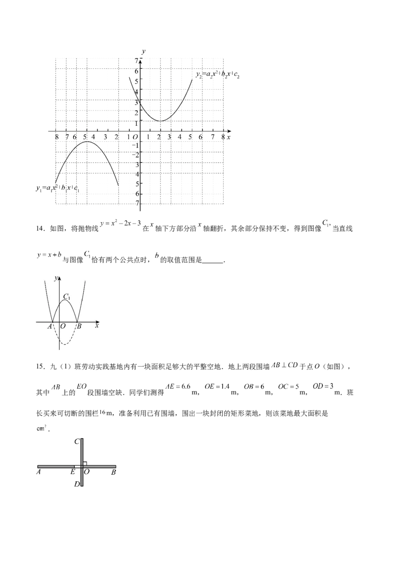 第二十二章二次函数（单元重点综合测试）(学生版）_初中数学_九年级数学上册（人教版）_知识点汇总-U105_2025版