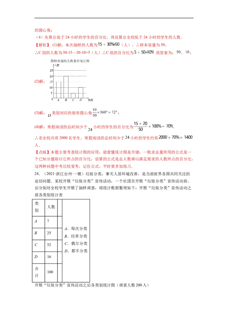第十章数据的收集、整理与描述（选拔卷）-单元测试（人教版）（解析版）_初中数学人教版_7下-初中数学人教版_7下-初中数学人教版（旧版）赠送_06习题试卷_2单元测试