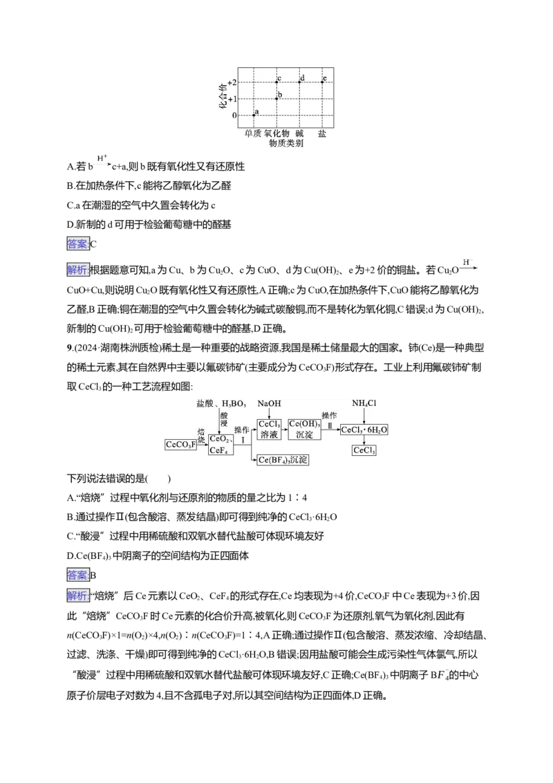 备战2025年高考二轮复习化学（通用版）大单元选择题突破6　B组Word版含解析_05高考化学_2025年新高考资料_二轮复习_备战2025年高考化学二轮复习题型突破练习（含解析）