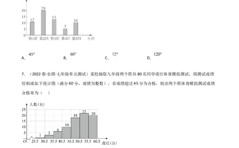 单元测试第十章数据的收集、整理与描述（B卷&middot;能力提升练）（原卷版）_new_初中数学人教版_7下-初中数学人教版_7下-初中数学人教版（旧版）赠送_06习题试卷_2单元测试