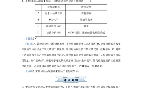 原创（新高考）2021届小题必练17物质的检验、分离与提纯教师版_05高考化学_新高考复习资料_2021新高考资料_2021届（新高考）高考化学小题必练