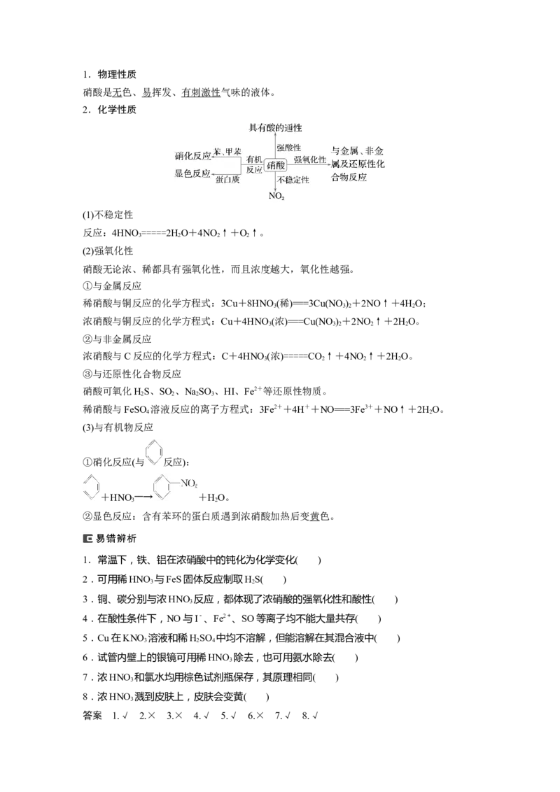 大单元二　第五章　第22讲　氮及其氧化物　硝酸_05高考化学_2025年新高考资料_一轮复习_2025大一轮复习讲义+课件（完结）_2025大一轮复习讲义化学教师用书Word版文档全书