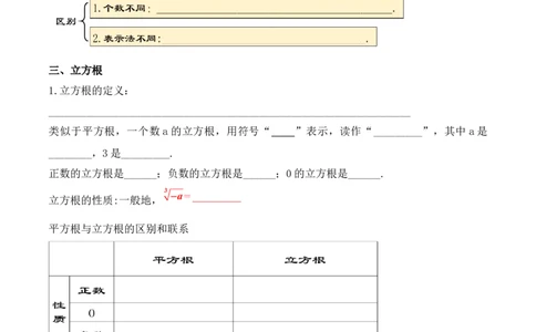 第六章实数章节复习（导学案）_初中数学人教版_7下-初中数学人教版_7下-初中数学人教版（旧版）赠送_01课件+教案（配套）_课件+教案+学案（第1套）_学案