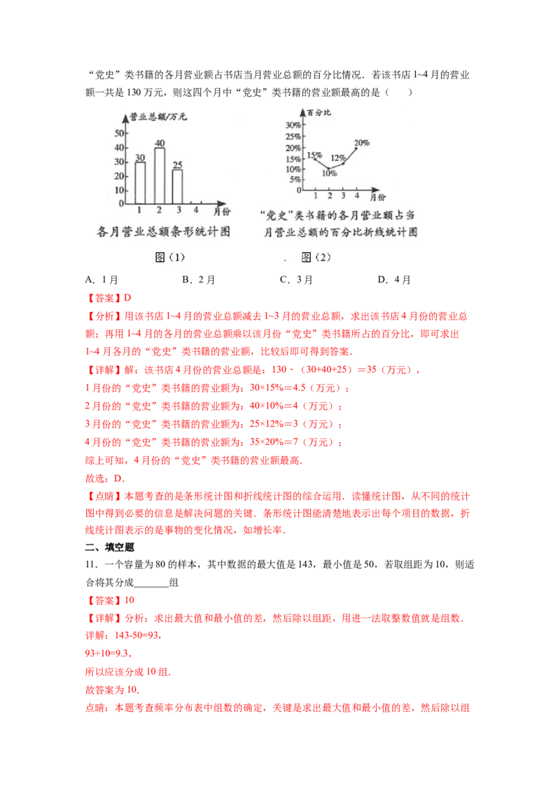 第10章数据的收集、整理与描述（解析版）_初中数学人教版_7下-初中数学人教版_7下-初中数学人教版（旧版）赠送_06习题试卷_5专项练习