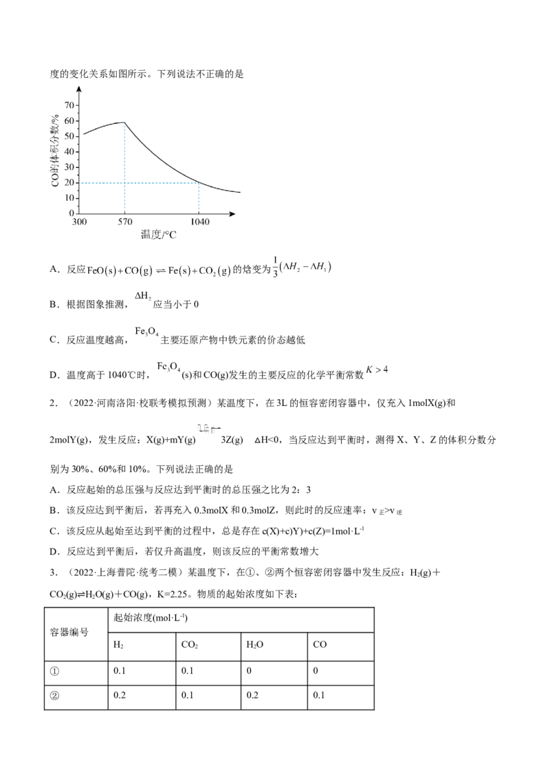 专题十二化学反应速率与化学平衡（专讲）-冲刺2023年高考化学二轮复习核心考点逐项突破（原卷版）_05高考化学_新高考复习资料_2023年新高考资料_二轮复习