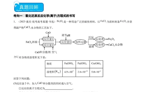 热点01陌生化学(离子)方程式的书写-2024年高考化学热点&middot;重点&middot;难点专练（新高考专用）（原卷版）_05高考化学_新高考复习资料_2024年新高考资料_❤专项复习资料