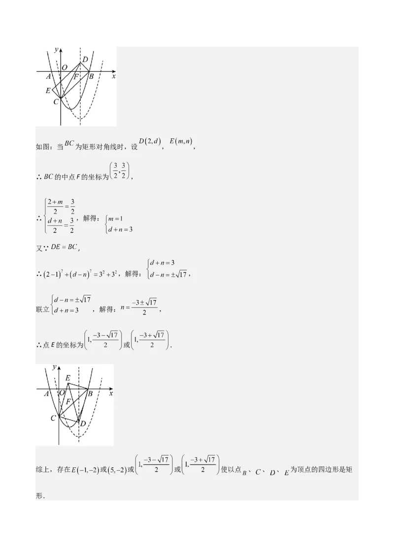 猜想02二次函数综合题（6种常见题型专练）（解析版）_初中数学人教版_9上-初中数学人教版_06习题试卷_7期中期末复习专题_2023-2024学年九年级数学上学期期末考点大串讲（人教版）
