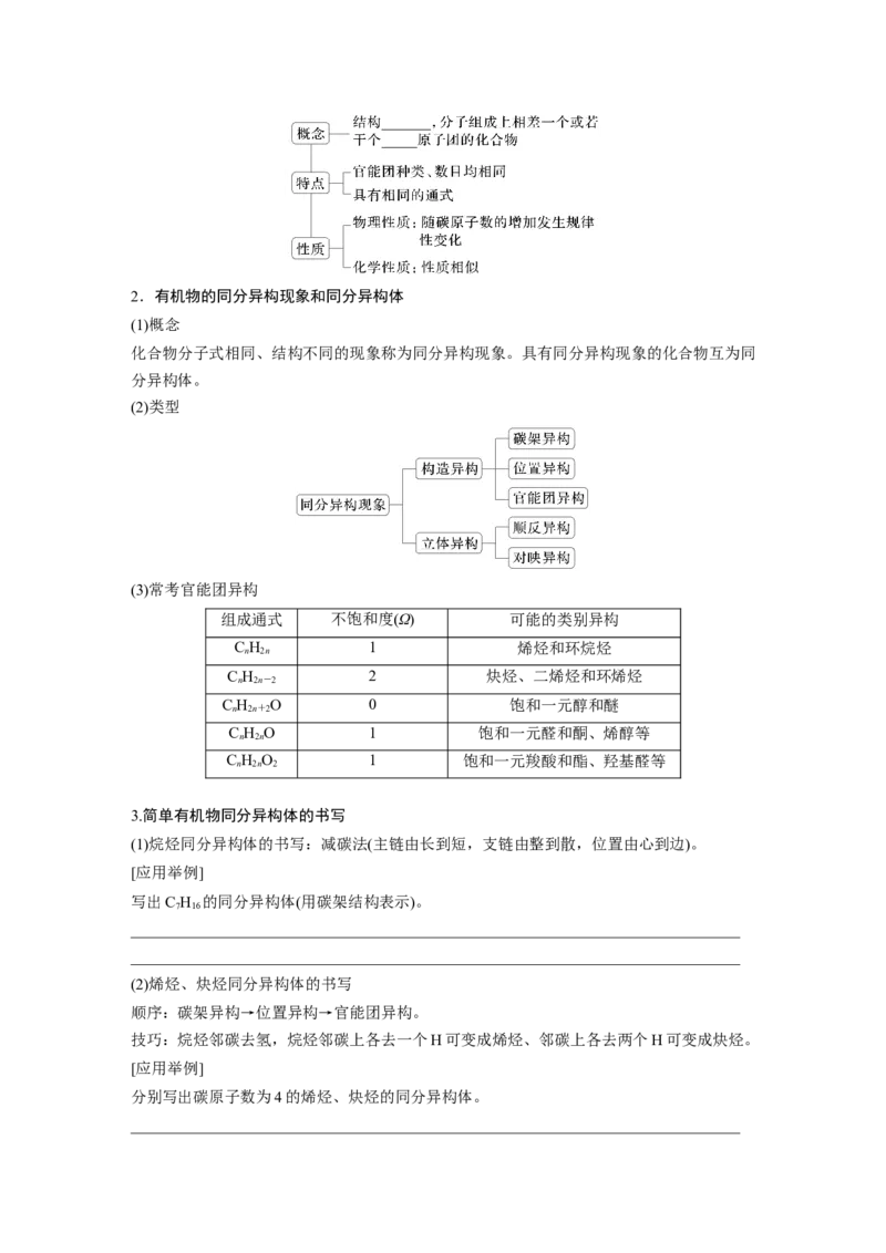 大单元五　第十三章　第61讲　有机化合物的空间结构　同系物　同分异构体_05高考化学_2025年新高考资料_一轮复习_2025大一轮复习讲义+课件（完结）_2025大一轮复习讲义