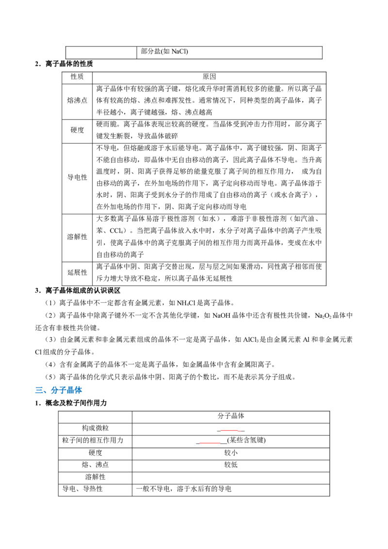 知识清单16晶体结构与性质（原卷版）_05高考化学_2025年新高考资料_一轮复习_上好课2025年高考化学一轮复习知识清单3246985