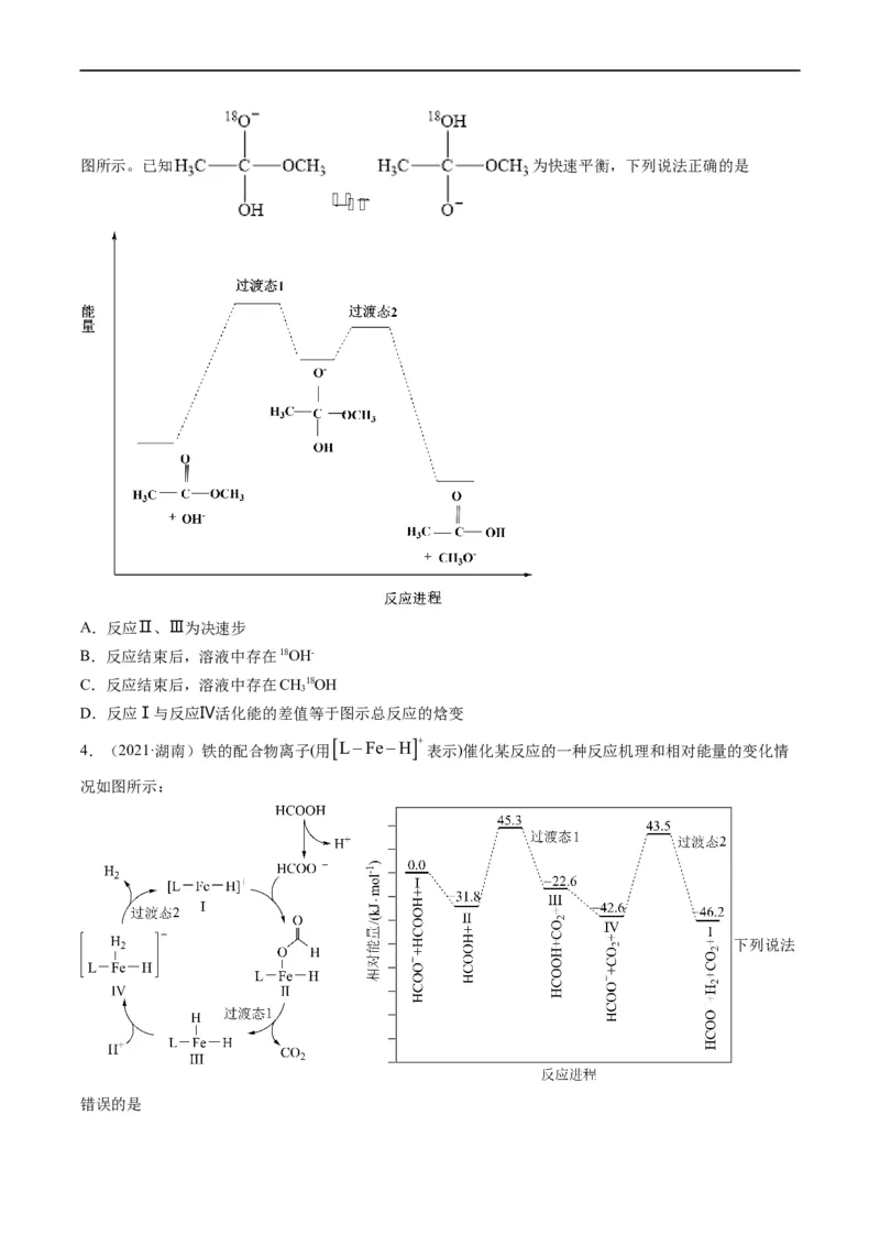 热点05反应机理图和能量历程图（原卷版）_05高考化学_新高考复习资料_2023年新高考资料_专项复习_2023年高考化学热点&middot;重点&middot;难点专练（新高考专用）