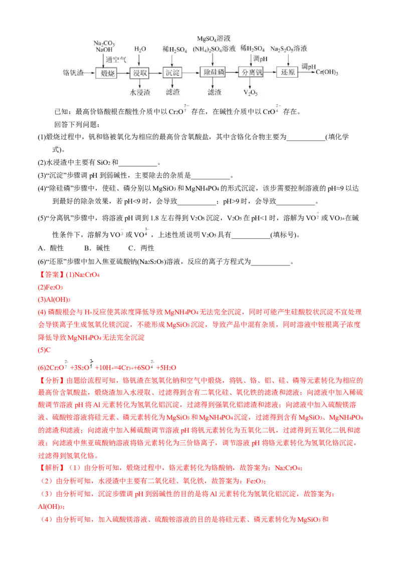 模板04化工流程题解题策略及答题规范(解析版)_05高考化学_2025年新高考资料_二轮复习_2025年高考化学答题技巧与模板构建338868722_第二部分主观题突破_化学工艺流程