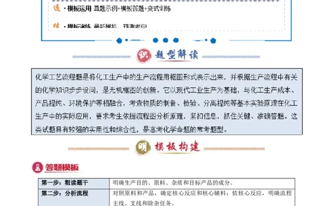 模板04化工流程题解题策略及答题规范(解析版)_05高考化学_2025年新高考资料_二轮复习_2025年高考化学答题技巧与模板构建338868722_第二部分主观题突破_化学工艺流程