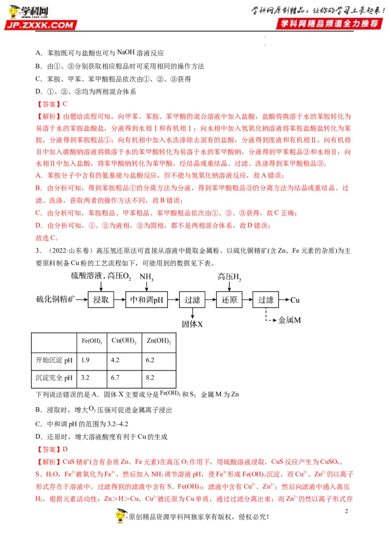 热点04无机化工微流程（解析版）_05高考化学_新高考复习资料_2023年新高考资料_专项复习_2023年高考化学热点&middot;重点&middot;难点专练（新高考专用）_26