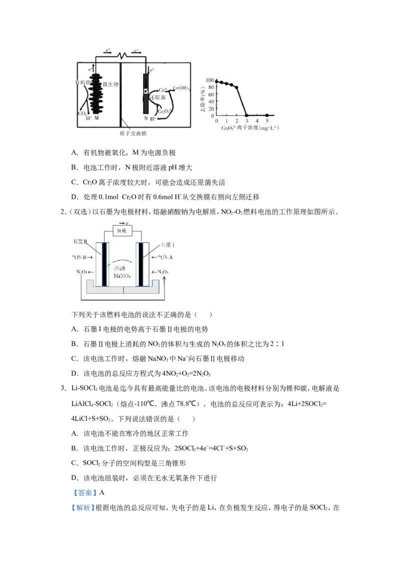 原创（新高考）2021届小题必练10新型化学电源学生版_05高考化学_新高考复习资料_2021新高考资料_2021届（新高考）高考化学小题必练