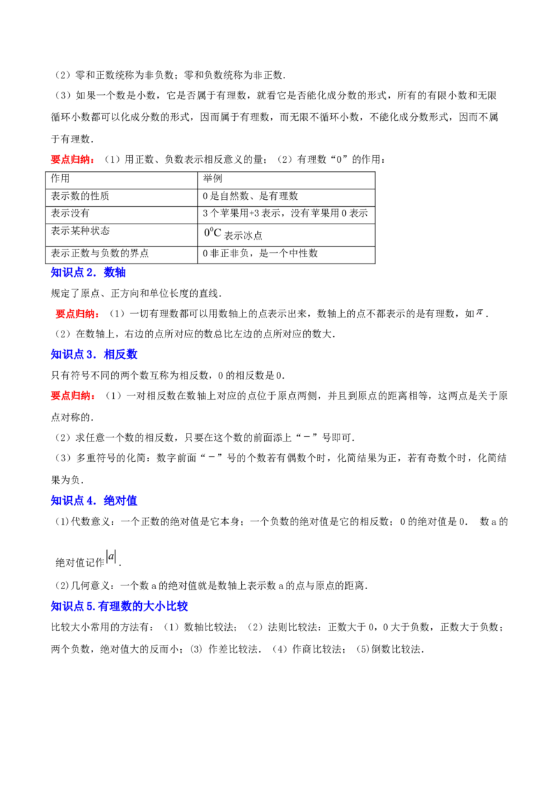 第一章有理数知识归纳与题型突破（19类题型清单）（解析版）_初中数学_七年级数学上册（人教版）_知识点汇总