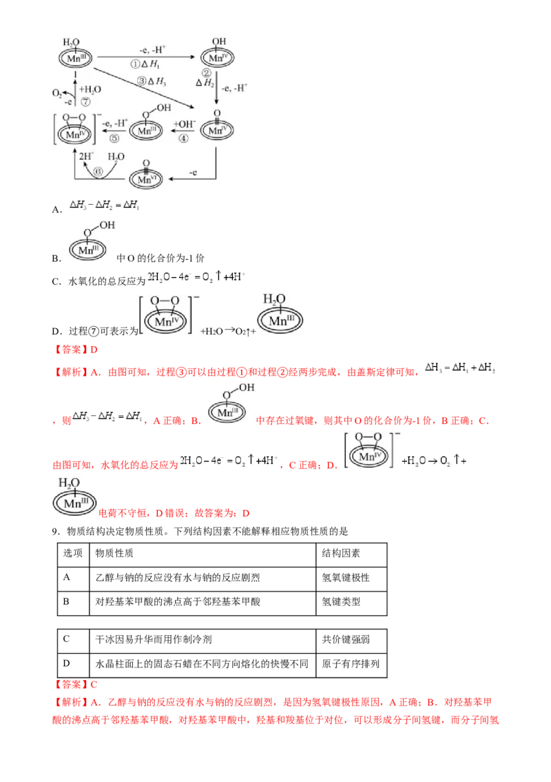 收官测试押题卷1（154）（解析版）-备战2024年高考化学抢分秘籍（新高考专用）_05高考化学_2024年新高考资料_5.2024三轮冲刺_备战2024年高考化学抢分秘籍（新高考专用）322209527