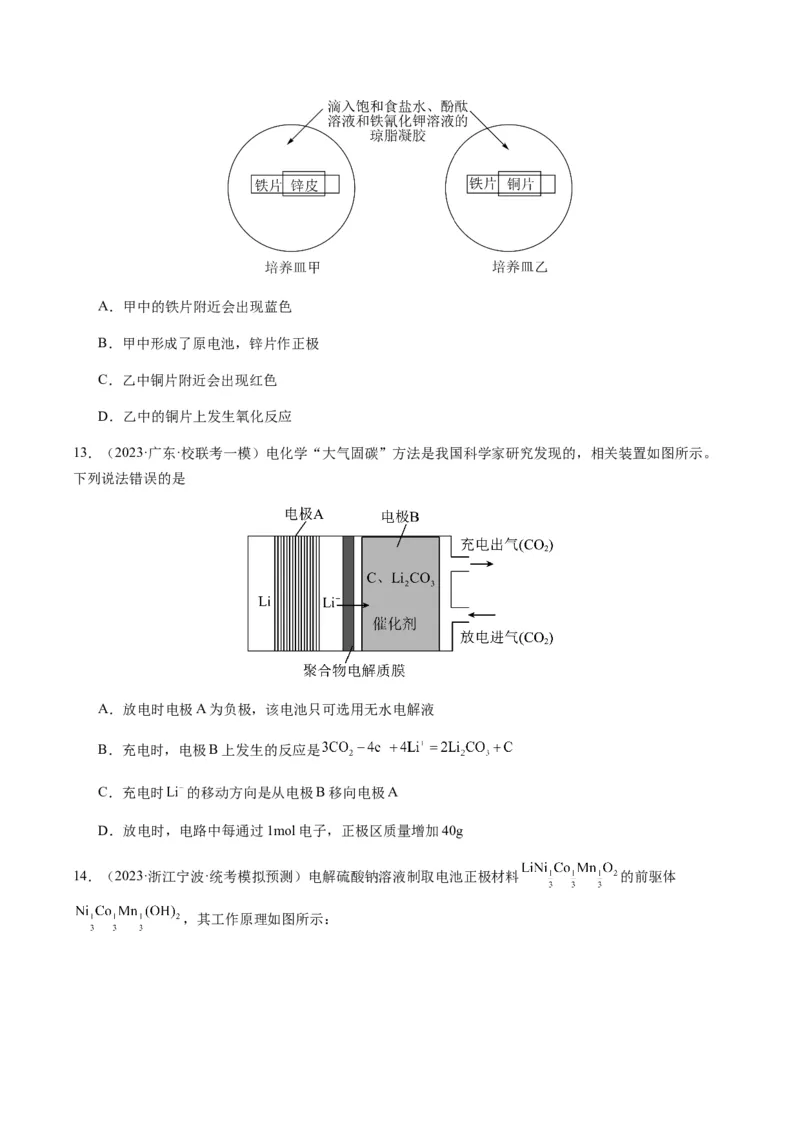 热点05电化学及其应用-2024年高考化学热点&middot;重点&middot;难点专练（新高考专用）（原卷版）_05高考化学_2024年新高考资料_3.2024专项复习