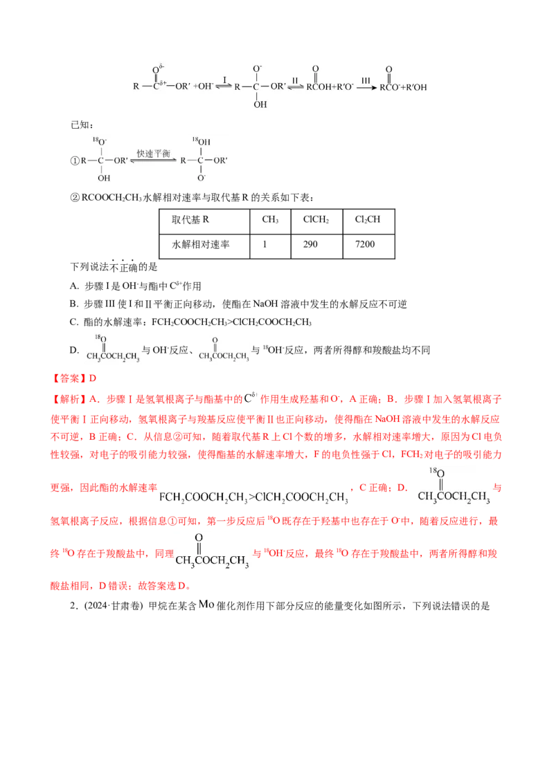 模板02化学反应机理图像分析(解析版)_05高考化学_2025年新高考资料_二轮复习_2025年高考化学答题技巧与模板构建338868722_第一部分选择题突破