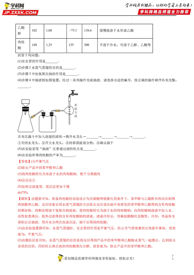 大题突破02实验综合题几种常见命题方向（解析版）_05高考化学_新高考复习资料_2023年新高考资料_专项复习_2023年高考化学热点&middot;重点&middot;难点专练（新高考专用）_369