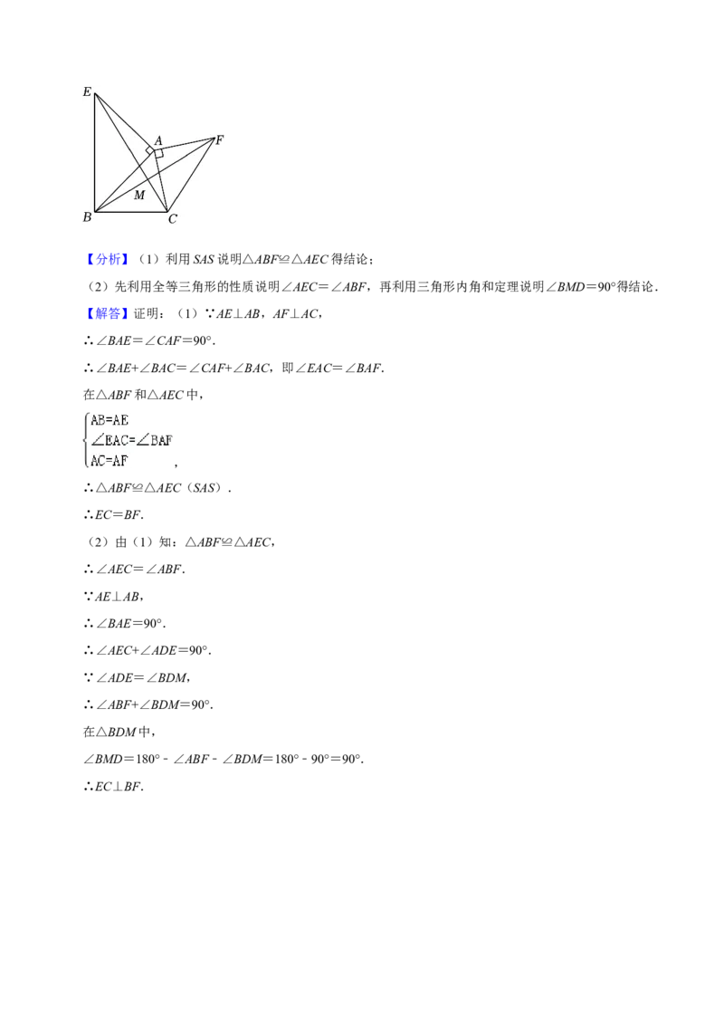 猜想02全等三角形（5种解题模型专练）（解析版）_初中数学人教版_8上-初中数学人教版_旧版_06习题试卷_6期中期末复习专题
