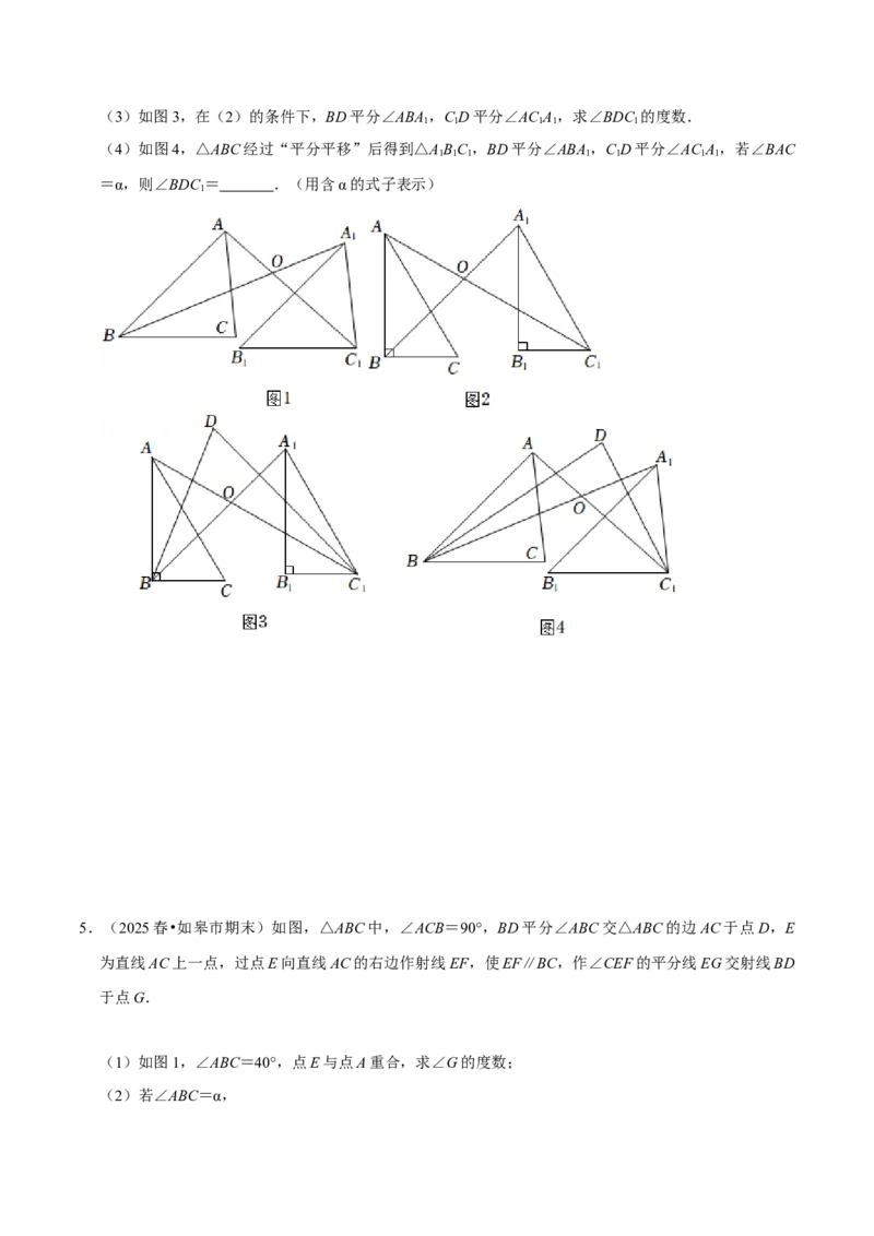 第13章角度计算的综合大题专项训练（30道）（原卷版）_初中数学人教版_8上-初中数学人教版_2025秋季新人教版数学八上课件教案_08-章节专项训练