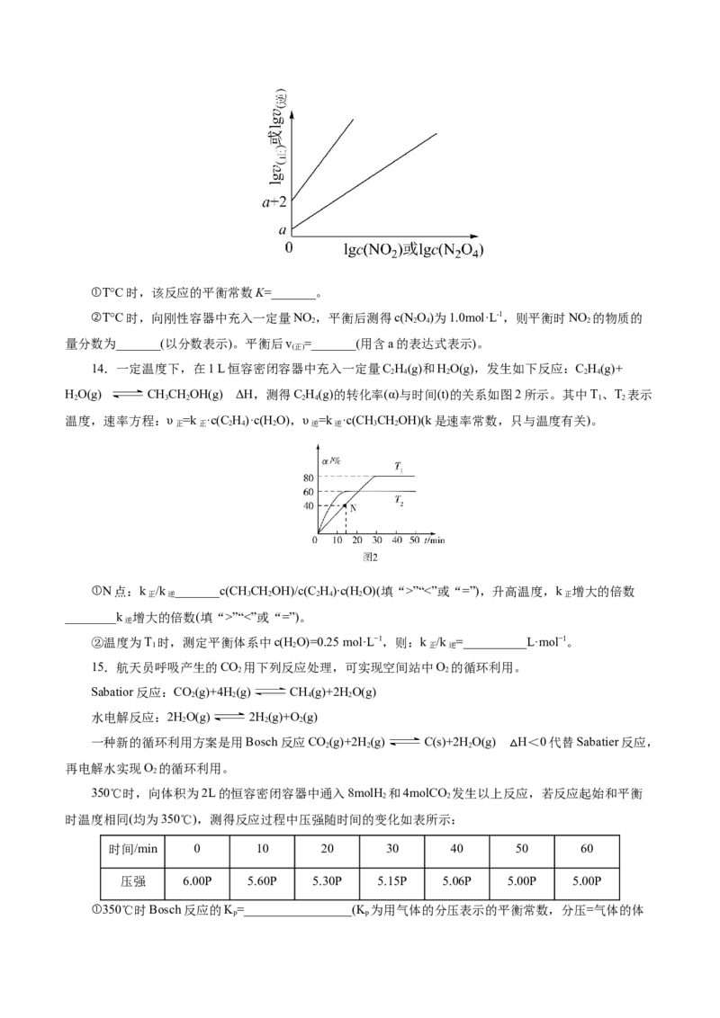 热点专项平衡常数(或速率常数)的计算及应用（原卷版）_05高考化学_2025年新高考资料_二轮复习_上好课2025年高考化学二轮复习讲练测（新高考通用）3379109_主题三化学反应原理
