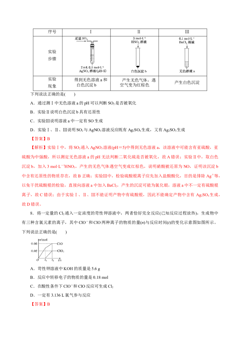 专题四能力提升检测卷解析版_05高考化学_新高考复习资料_2022年新高考资料_2022年高考化学一轮复习讲练测（新教材新高考）