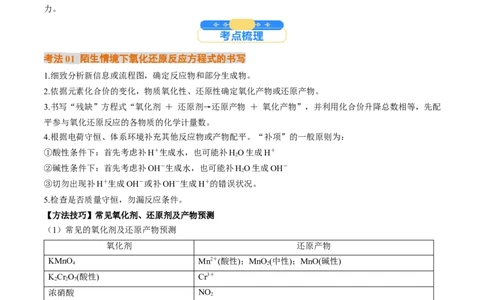 微考点陌生情境下方程式的书写（核心考点精讲精练）-备战2025年高考化学一轮复习考点帮（新高考通用）（原卷版）_05高考化学_2025年新高考资料_一轮复习