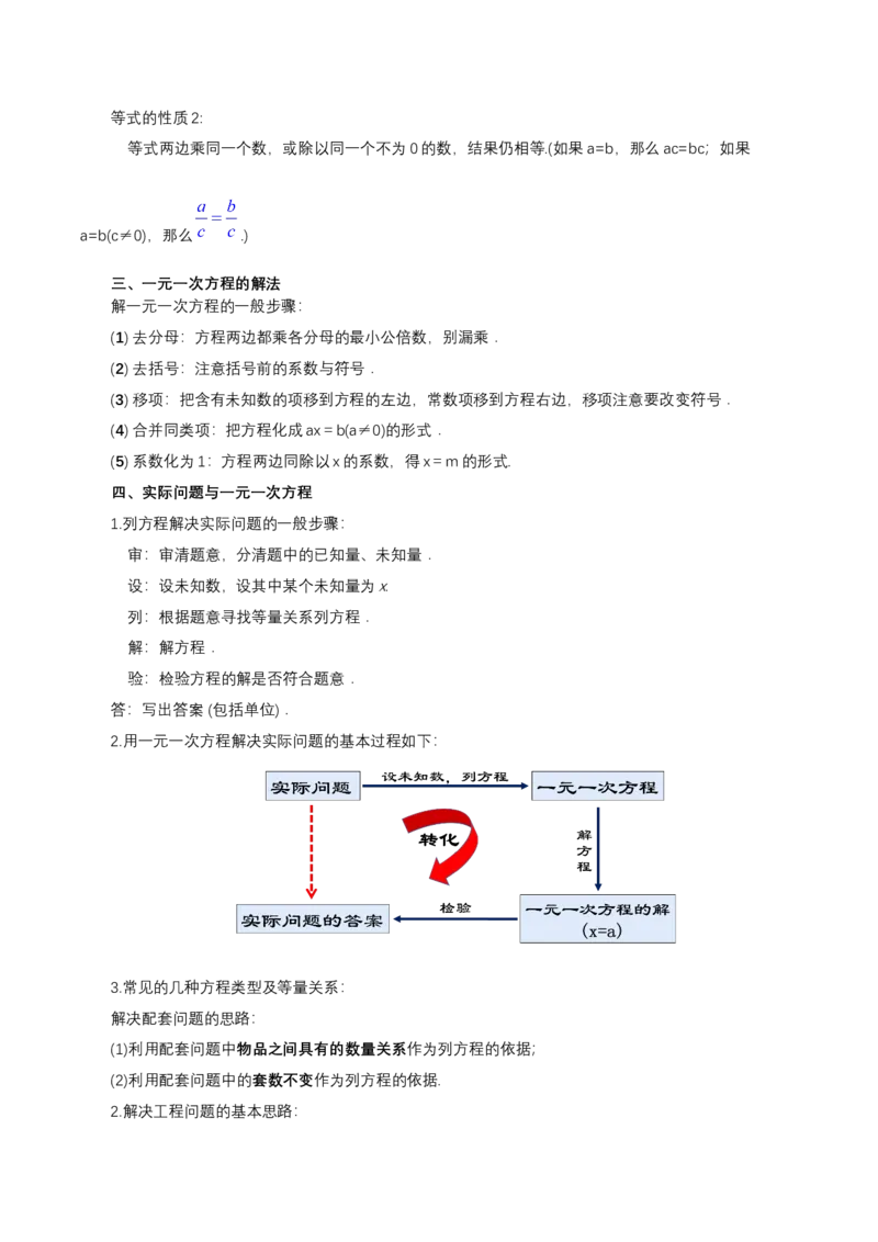 第五章一元一次方程知识清单（解析版）_初中数学人教版_7上-初中数学人教版_7上-初中数学人教版（新版）_11知识点_（24秋季新教材）第5章一元一次方程（知识清单）