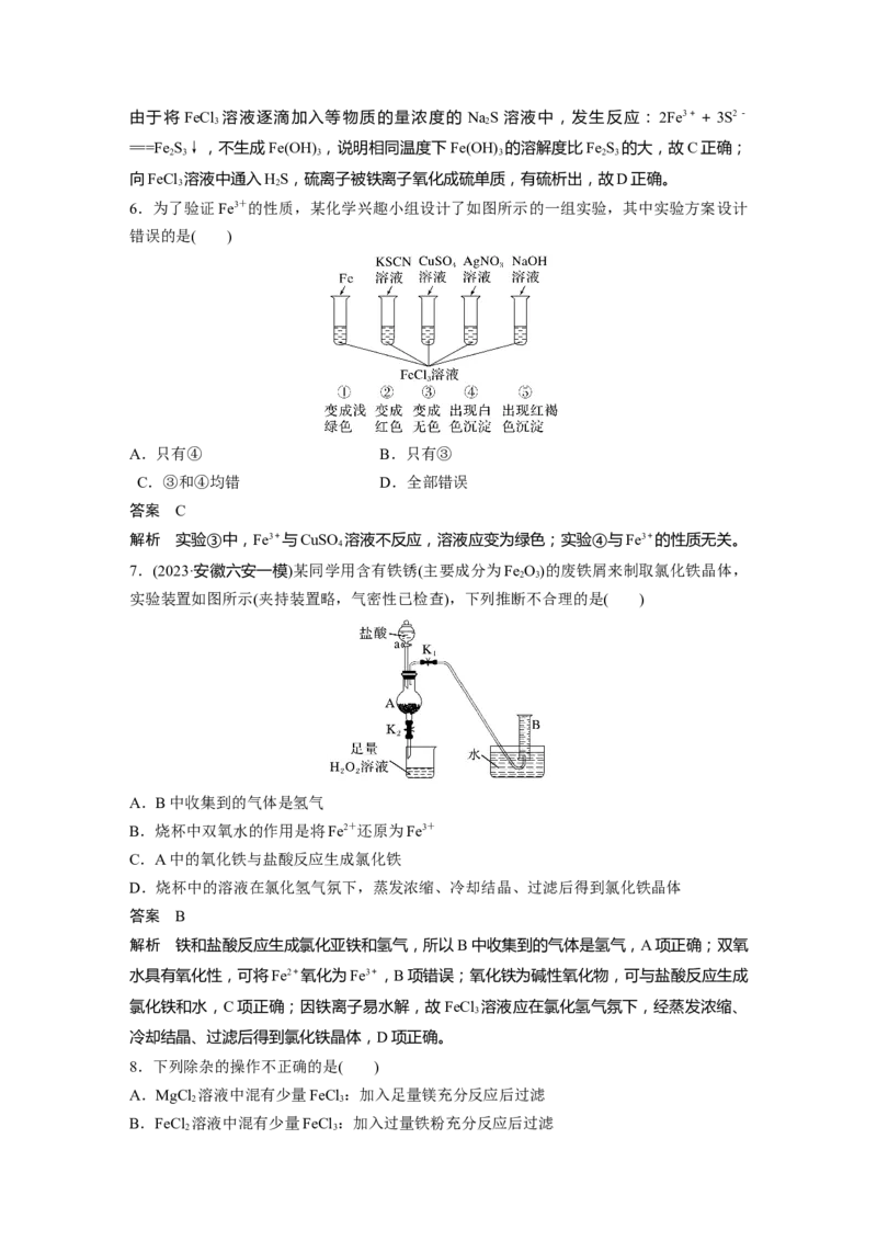 大单元二　第四章　第13讲　铁盐、亚铁盐　铁及其化合物的转化_05高考化学_2025年新高考资料_一轮复习_2025大一轮复习讲义+课件（完结）_配套Word版文档第二章~第九章