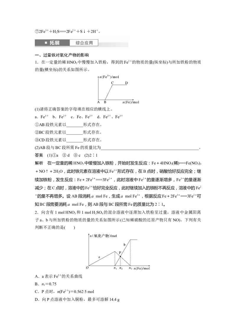大单元二　第四章　第13讲　铁盐、亚铁盐　铁及其化合物的转化_05高考化学_2025年新高考资料_一轮复习_2025大一轮复习讲义+课件（完结）_配套Word版文档第二章~第九章