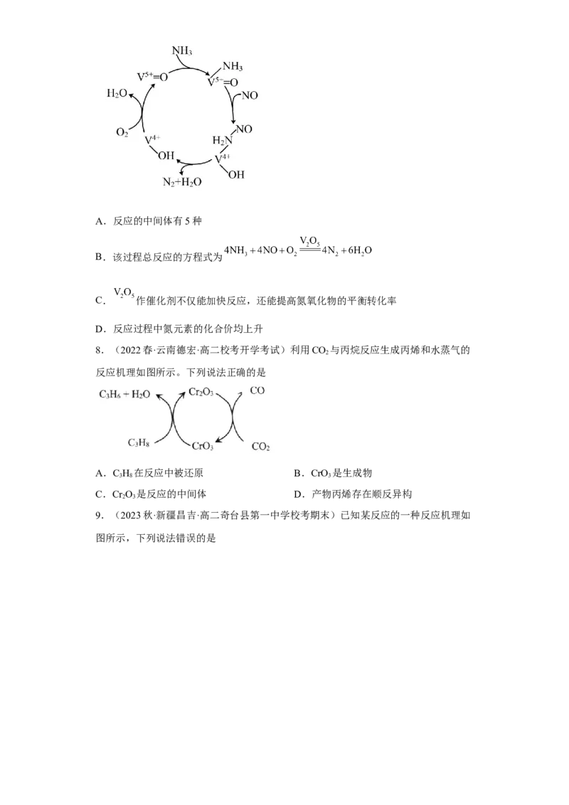 专题十七反应机理（专练）-冲刺2023年高考化学二轮复习核心考点逐项突破（原卷版）_05高考化学_新高考复习资料_2023年新高考资料_二轮复习