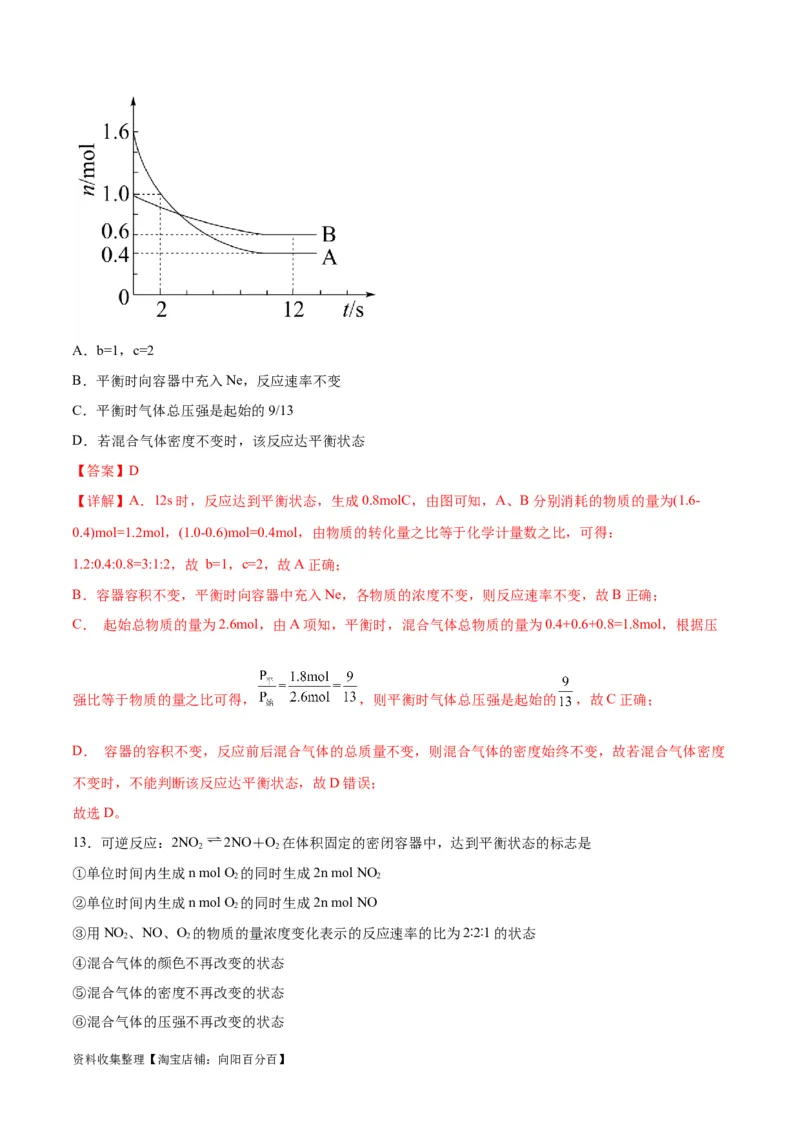 专题突破卷08化学反应速率与化学平衡（解析版）_05高考化学_新高考复习资料_2024年新高考资料_一轮复习资料_完2024年高考化学一轮复习考点通关卷（新高考通用）_专题突破卷