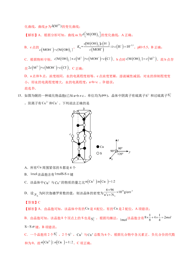 信息必刷卷01（山东专用）（解析版）_05高考化学_2025年新高考资料_2025考前信息卷_2025年高考化学考前信息必刷卷（山东专用）3444625