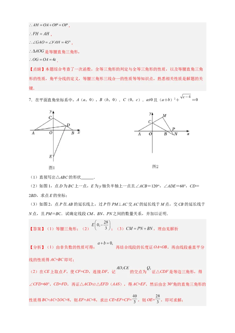期中难点特训（二）全等三角形综合应用压轴题（解析版）_初中数学人教版_8上-初中数学人教版_旧版_07专项讲练_微专题八年级数学上册常考点微专题提分精练（人教版）