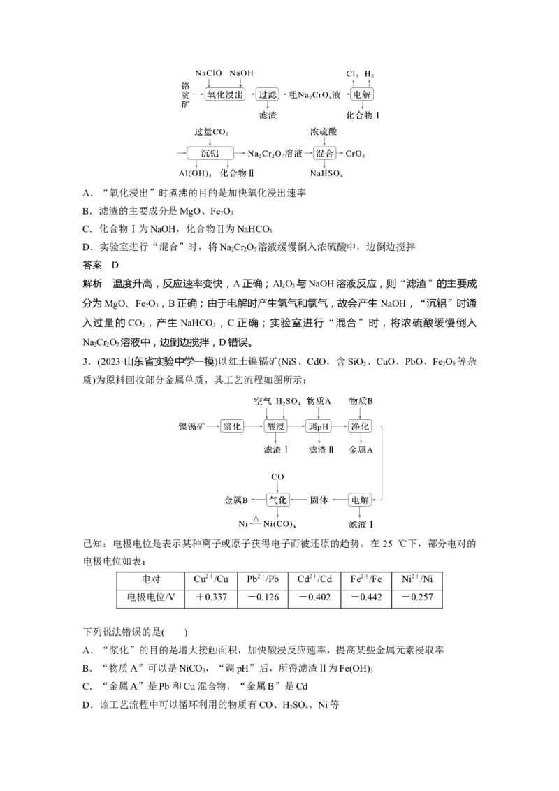 大单元二　第六章　第30讲　陌生过渡金属及其化合物的制备流程分析_05高考化学_2025年新高考资料_一轮复习_2025大一轮复习讲义+课件（完结）_配套Word版文档第二章~第九章