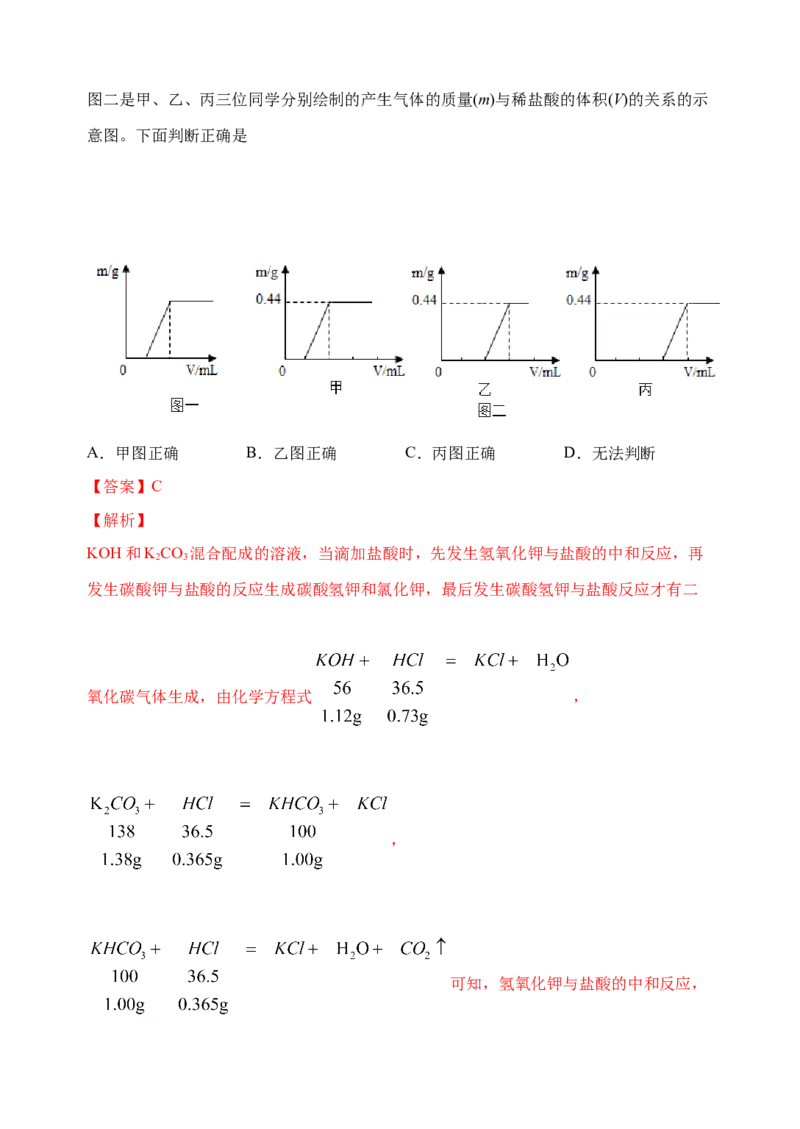 微专题11钠盐的图象及相关计算-备战2022年高考化学考点微专题（解析版）_05高考化学_新高考复习资料_2022年新高考资料_备战2022年高考化学考点微专题