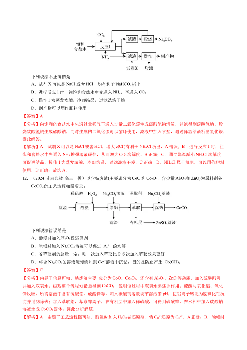 押选择题化学工艺流程、实验设计与评价、离子方程式正误判断（解析版）-备战2024年高考化学临考题号押题（辽宁、黑龙江、吉林专用）_05高考化学_2024年新高考资料_5.2024三轮冲刺