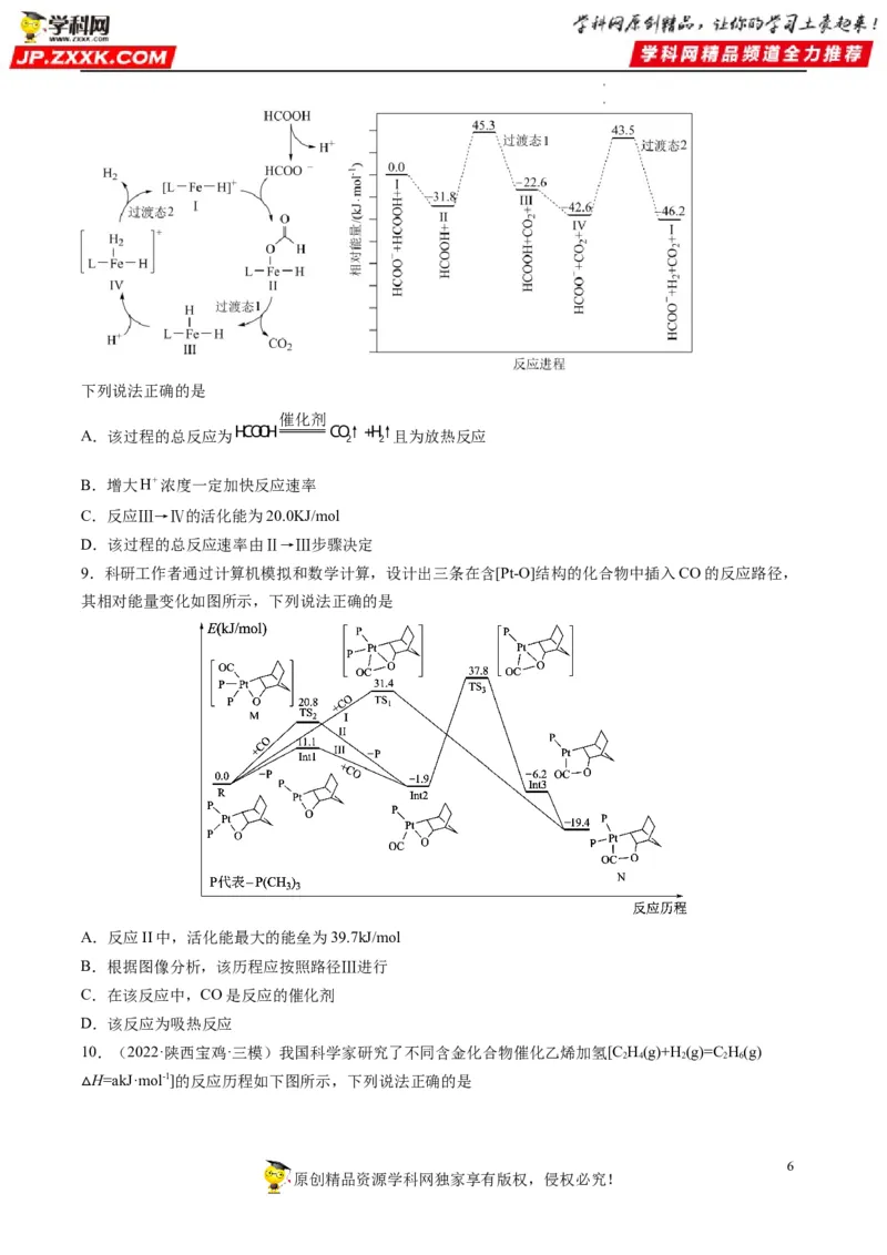 热点05反应机理图和能量历程图（原卷版）_05高考化学_新高考复习资料_2023年新高考资料_专项复习_2023年高考化学热点&middot;重点&middot;难点专练（新高考专用）_875