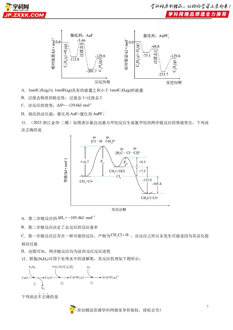 热点05反应机理图和能量历程图（原卷版）_05高考化学_新高考复习资料_2023年新高考资料_专项复习_2023年高考化学热点&middot;重点&middot;难点专练（新高考专用）_875