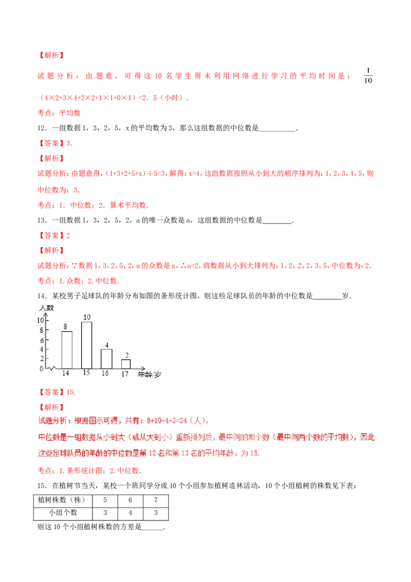 第20章数据的分析（B卷）_初中数学人教版_八年级数学下册_保存转存之后查看(1)_8下-初中数学人教版（2026春新版持续更新）_旧版-可参考_06习题试卷_2单元测试_单元测试（第2套）